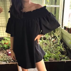Off the shoulder black dress